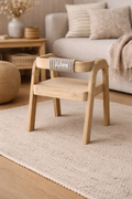 Chaise enfant en bois personnalisée – Prénom brodé – Design naturel & Montessori
