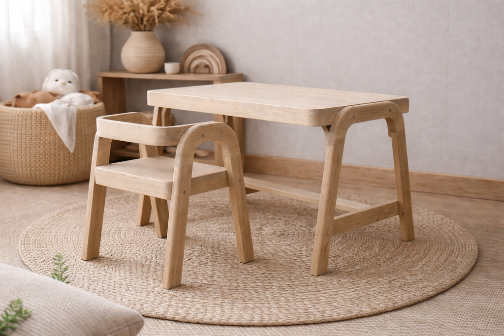 Chaise enfant en bois massif | Chaise Montessori naturelle – Fabriquée en France