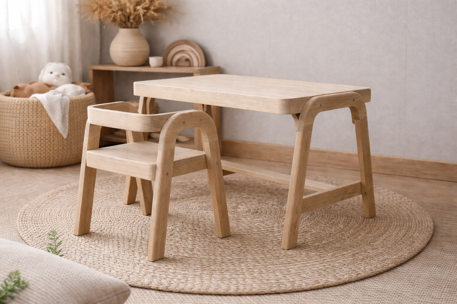Chaise enfant en bois massif | Chaise Montessori naturelle – Fabriquée en France