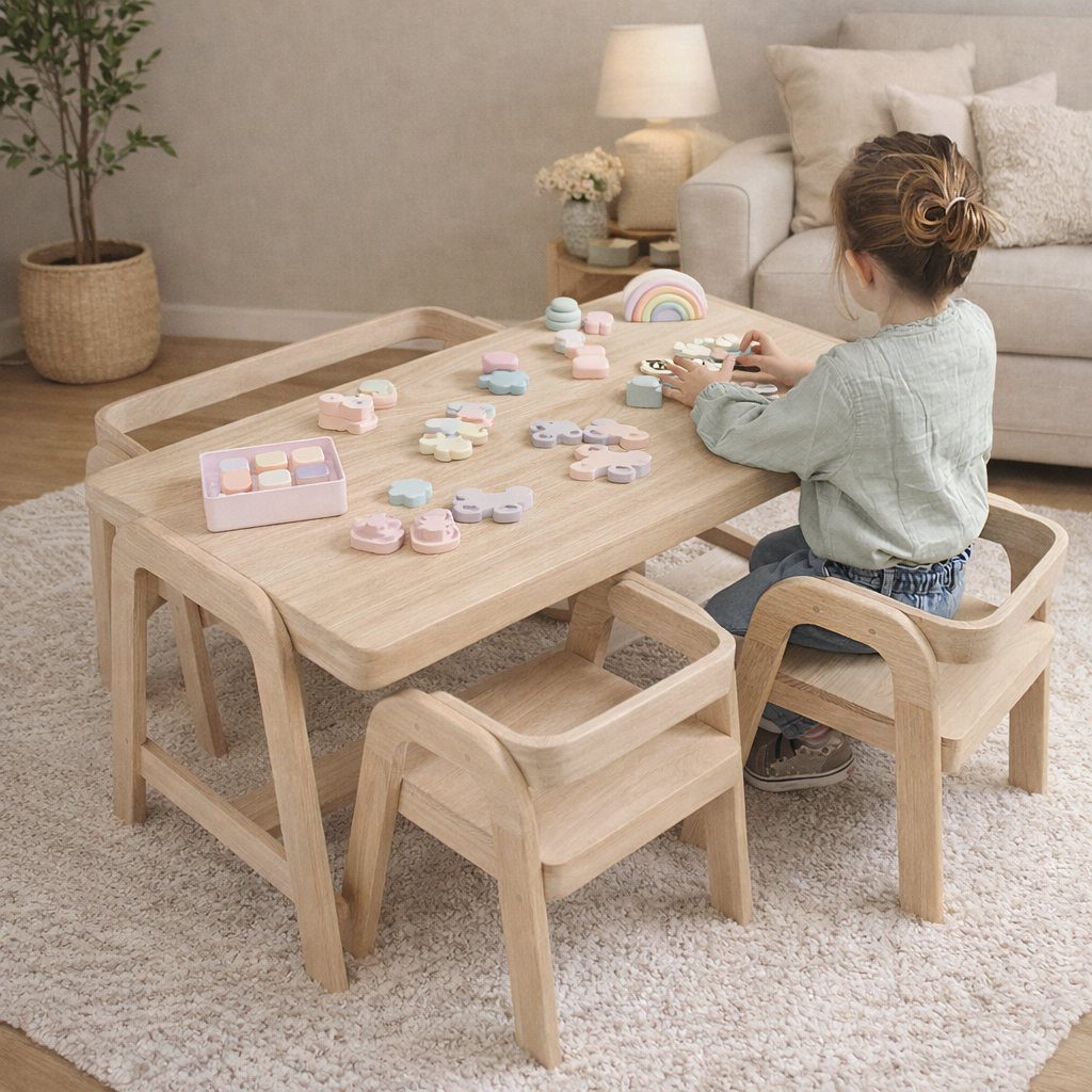 Chaise enfant en bois massif | Chaise Montessori naturelle – Fabriquée en France