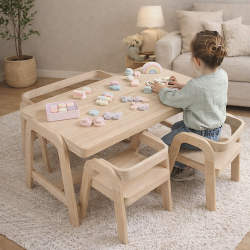 Chaise enfant en bois massif | Chaise Montessori naturelle – Fabriquée en France